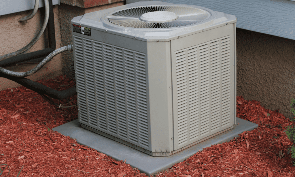 Newly installed central air conditioner unit